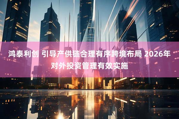 鸿泰利创 引导产供链合理有序跨境布局 2026年对外投资管理有效实施